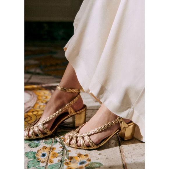 Sezane Shoes - Sezane Natacha Sandals - Smooth braided gold - $230
